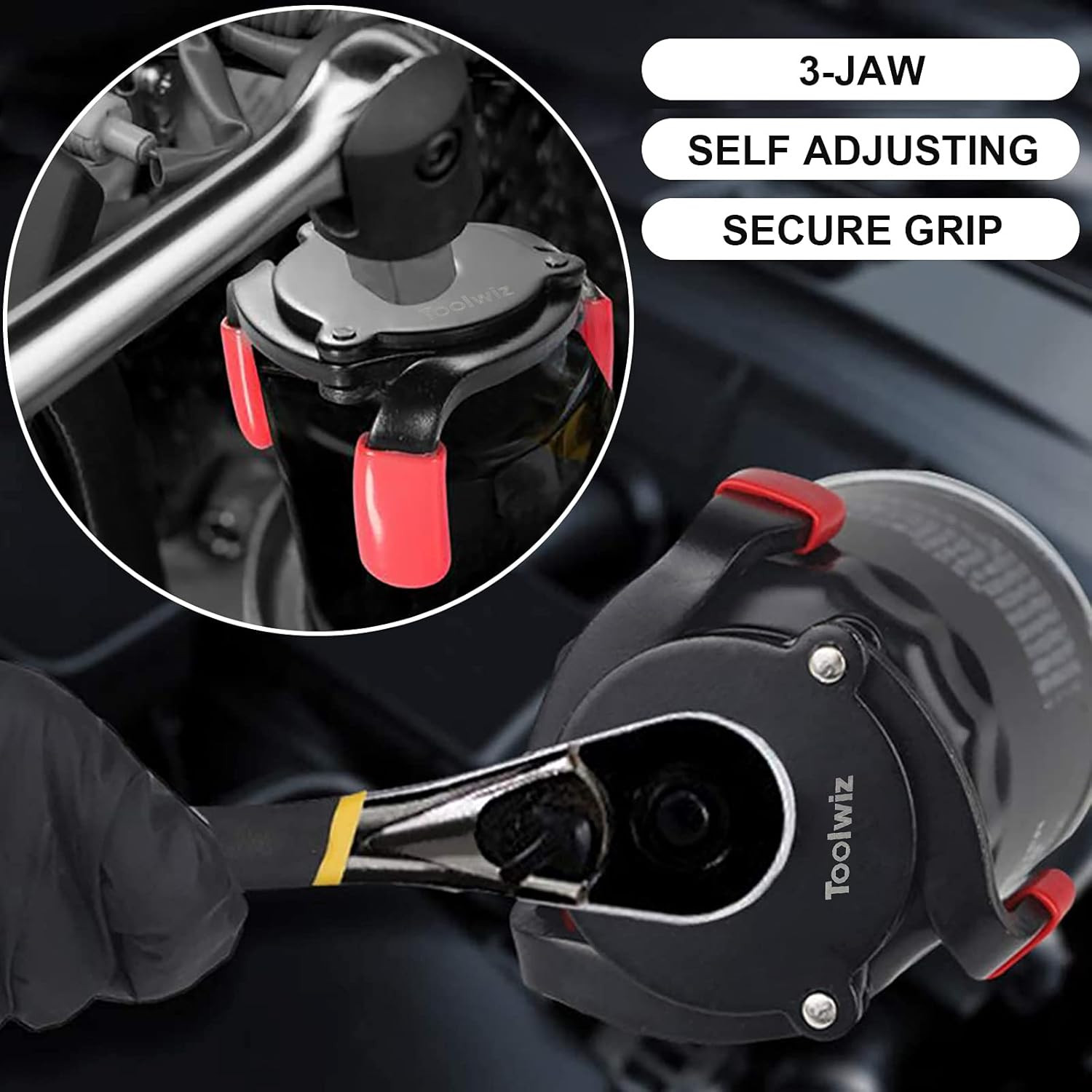 Universal Oil Filter Wrench 3 Jaw Adjustable Oil Filter Removal Tool One Way Cha gallery