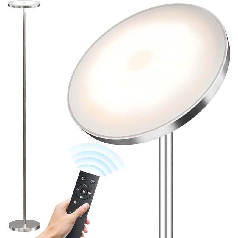 Super Bright Dimmable LED Floor Lamp W/ Remote Control Rotatable Head Heavy Base gallery