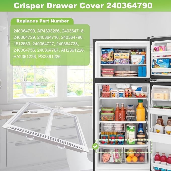 Refrigerator Crisper Shelf Frame for Frigidaire FRT21G3AQ1 FRT21KR7EW3 More gallery