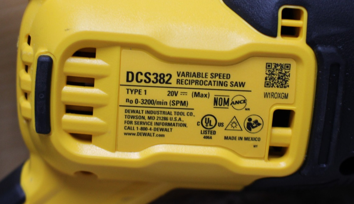 (RI3) DeWalt DCS382 20V Cordless Variable Speed Reciprocating Saw (Tool Only) gallery