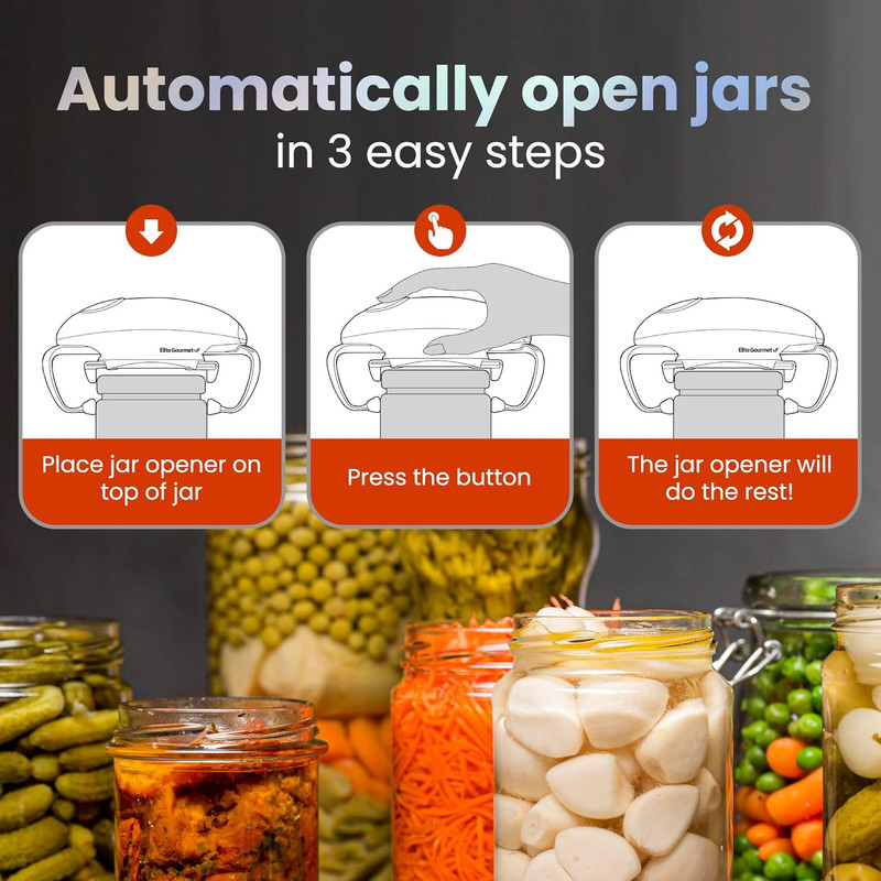 High Power Torque Automatic Battery Operated Electric Jar Opener Black/Gray gallery
