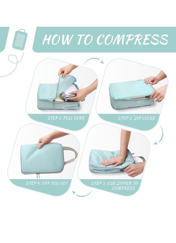Compression Packing Cubes for Suitcases, Travel Essentials Expandable Travel Bag gallery