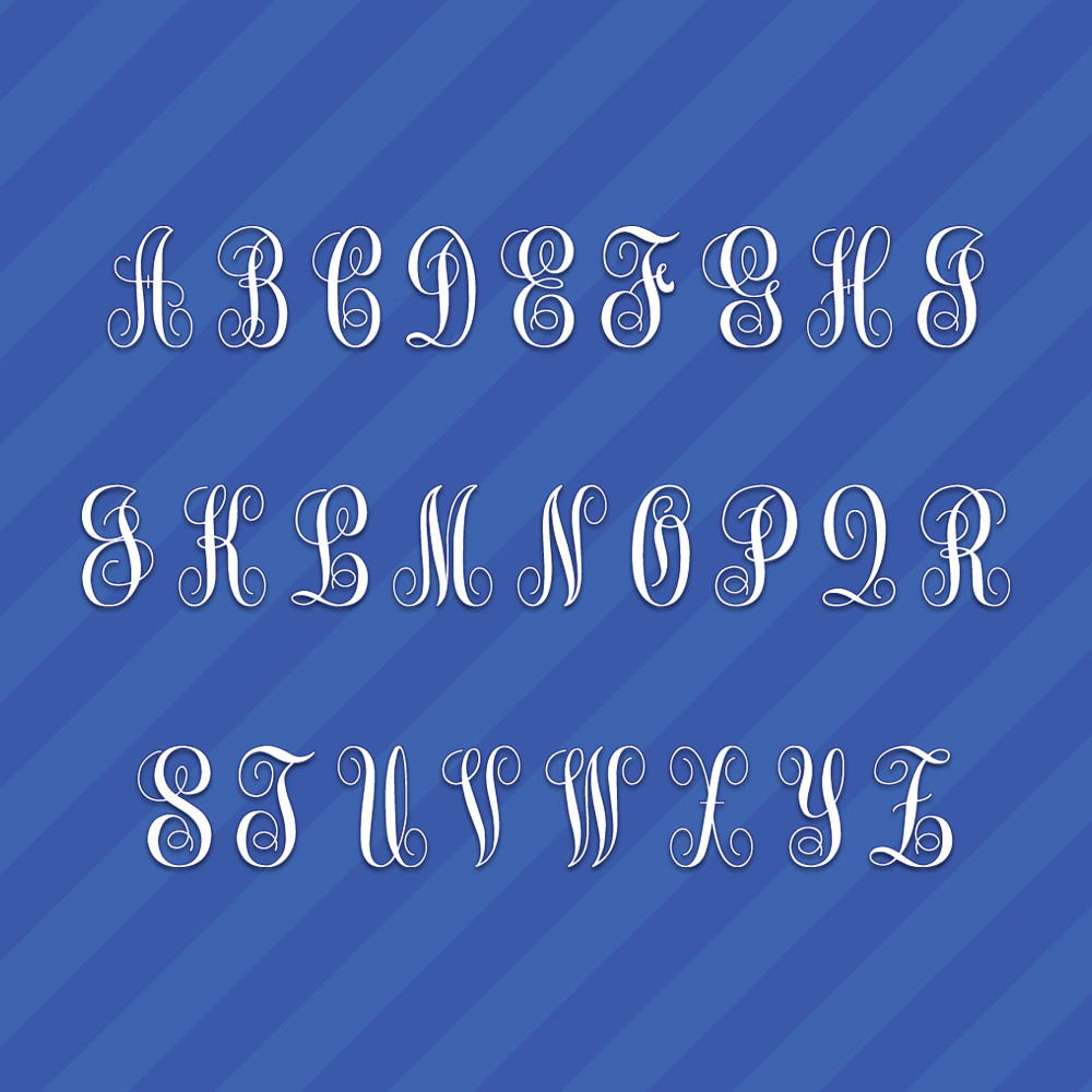 Vine Interlocking Monogram Letters Initials Vinyl Decal Sticker gallery