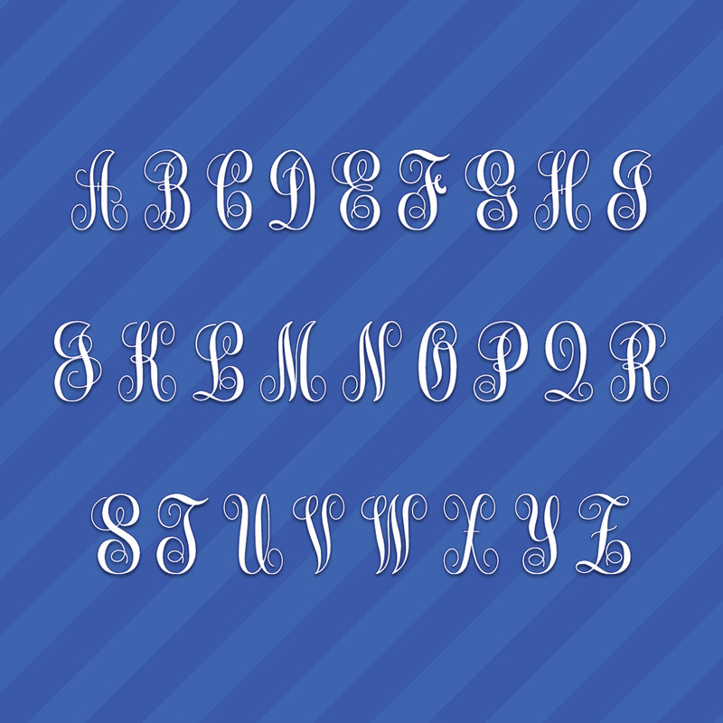 Vine Interlocking Monogram Letters Initials Vinyl Decal Sticker gallery
