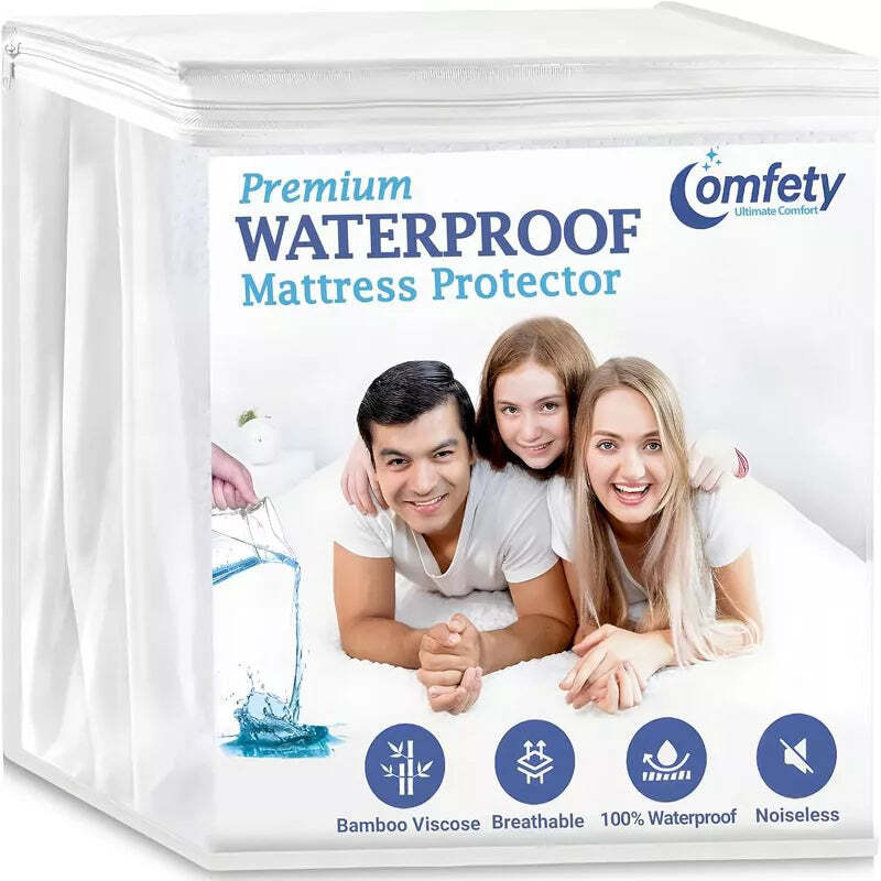 Waterproof Mattress Protector - Hypoallergenic, Breathable, Cooling, Washable gallery