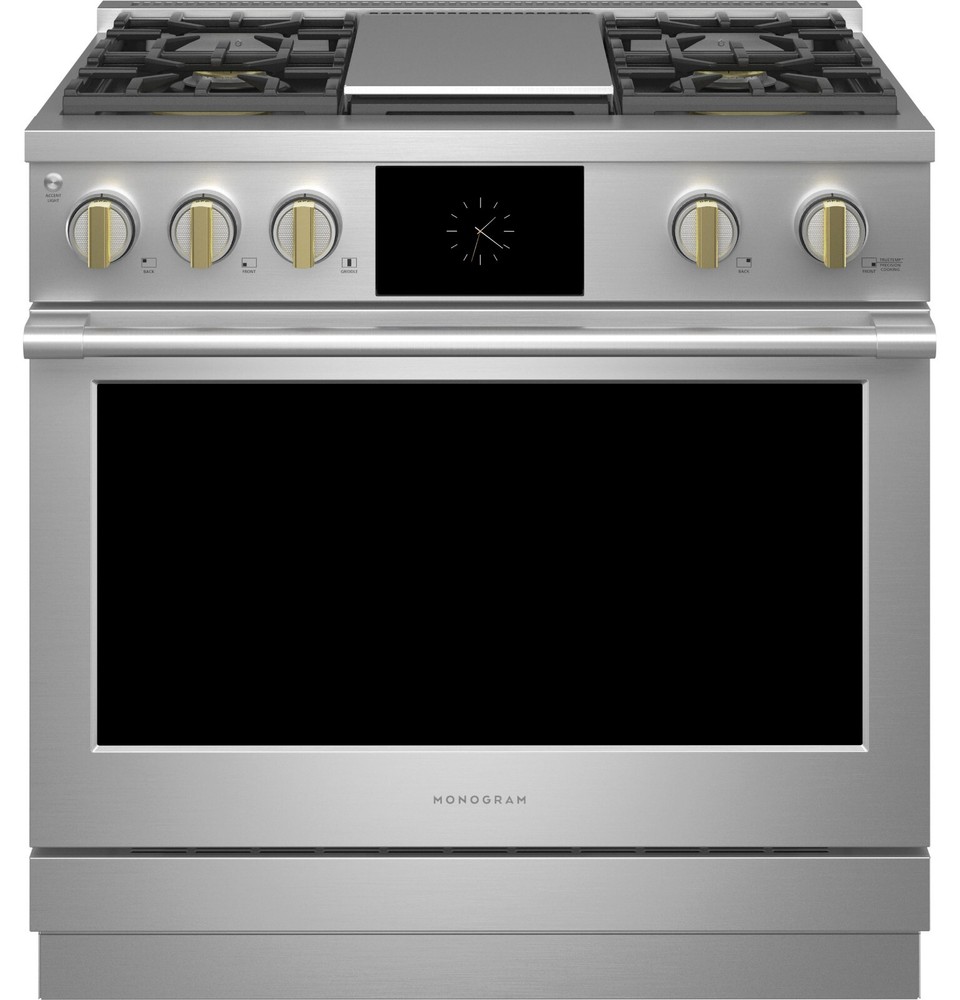 Monogram Pro 36" Dual Fuel Range with 4 Burners and Griddle - ZDP364NDTSS