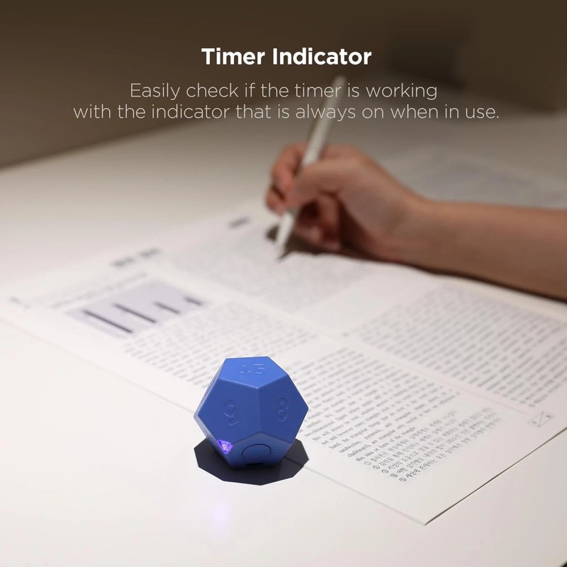 Dodecagon Time Ball Rechargeable Mini Timer (Blue), 11 Preset Times, Desk Produc gallery