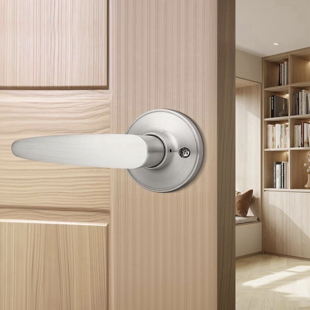 6-Pack Single Door Hardware Dummy Lever Door Handles for Closets Satin Nickel