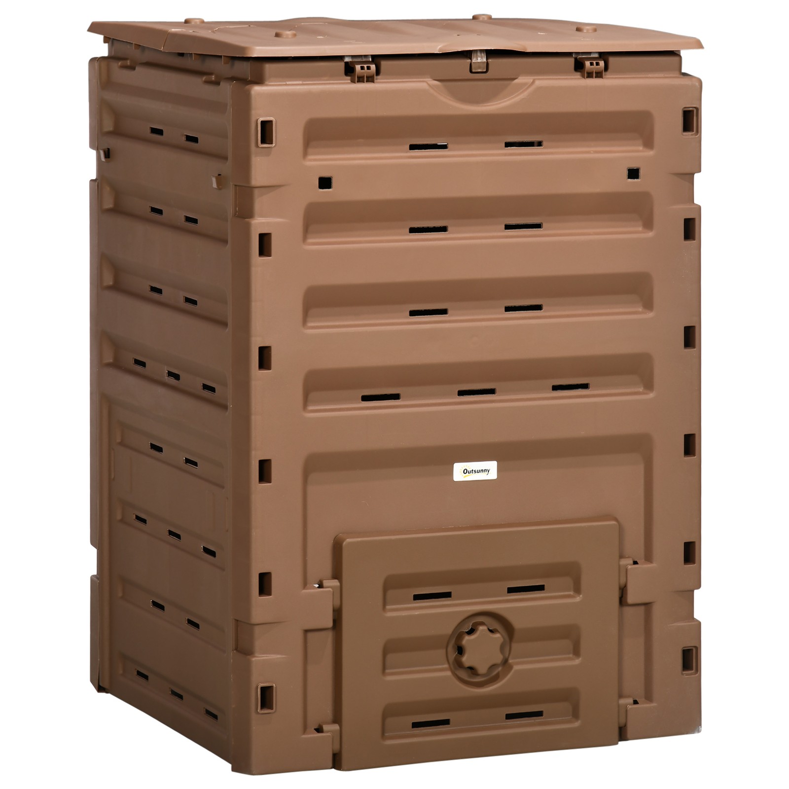 Outsunny 120 Gallon Compost Bin, Large Composter with 80 Vents, Brown gallery