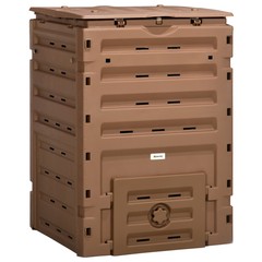 Outsunny 120 Gallon Compost Bin, Large Composter with 80 Vents, Brown