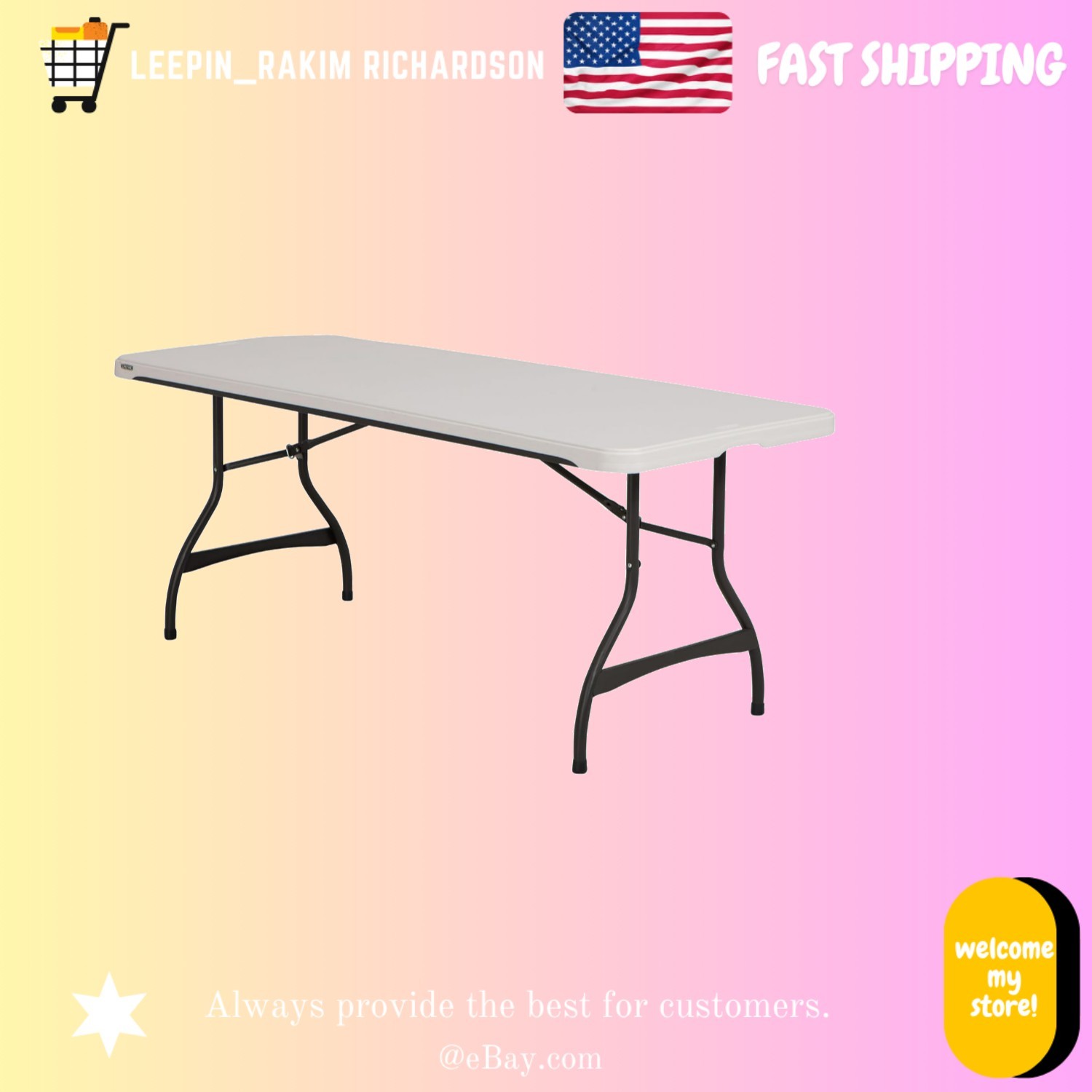 6 Foot Commercial Nesting Folding Table Almond Color gallery