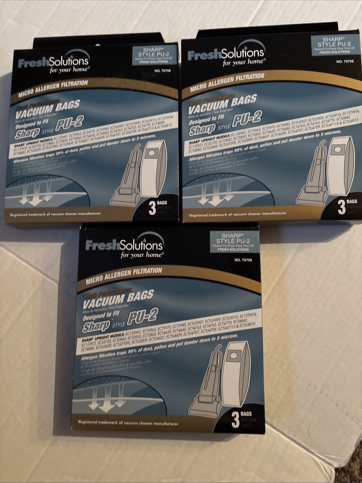 Sharp Style PU-2 Disposable Vacuum Cleaner Bags 3 Pks Of 3Fresh Solutions #70756 gallery