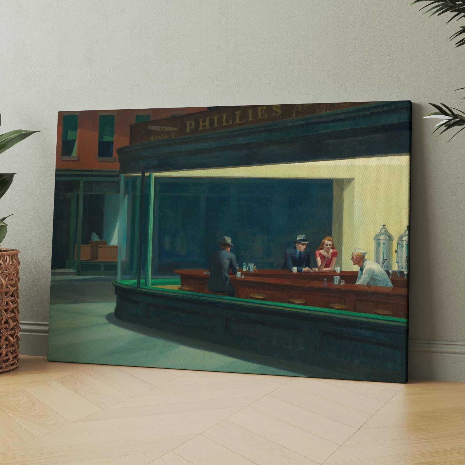 Nighthawks by Edward Hopper 1940s America Painting Canvas Wall Art Print gallery