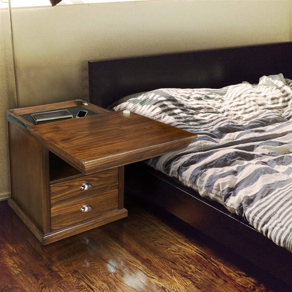 Mocha Lincoln Nightstand with Hidden Compartment for Stylish Storage gallery