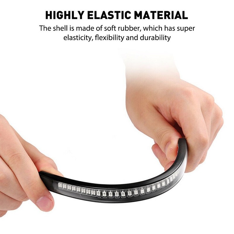 Waterproof Motorcycle LED Strip Underbody Lights 48-3528 SMD Amber Red Universal gallery