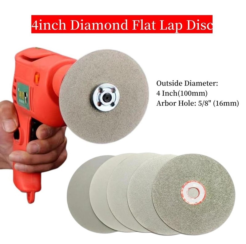 10 PCS Diamond Flat Lap Disc Set 4" Polishing Wheels 80-3000 Grit for Stone Glas gallery