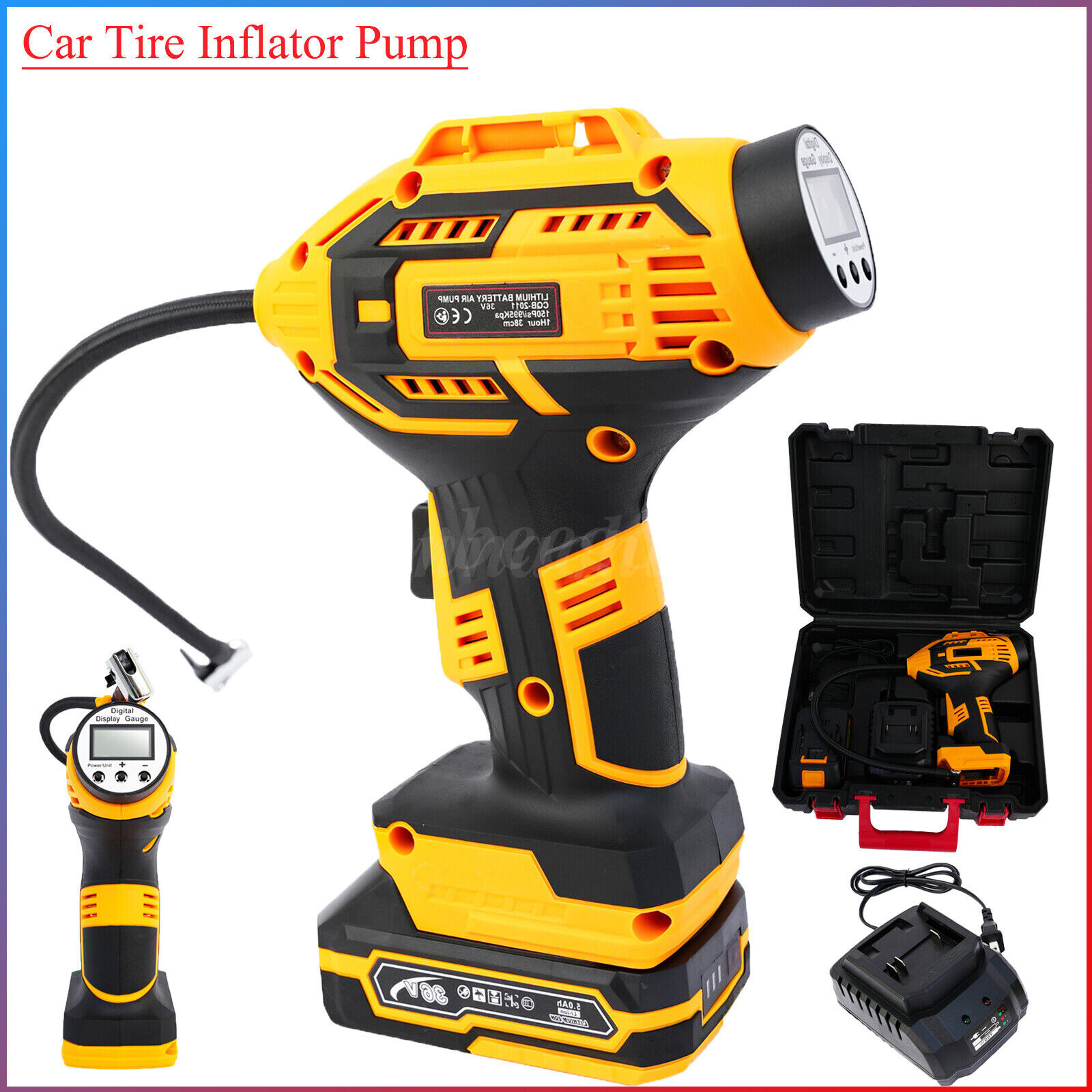 Car Air Tire Pump Inflator Compressor LED Digital Electric Portable 980kPa 20V gallery