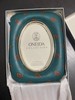 Oneida Collection Picture Frame Teal 3 1/2X 5 Paisley Fabric Oval Taiwan Vtg gallery