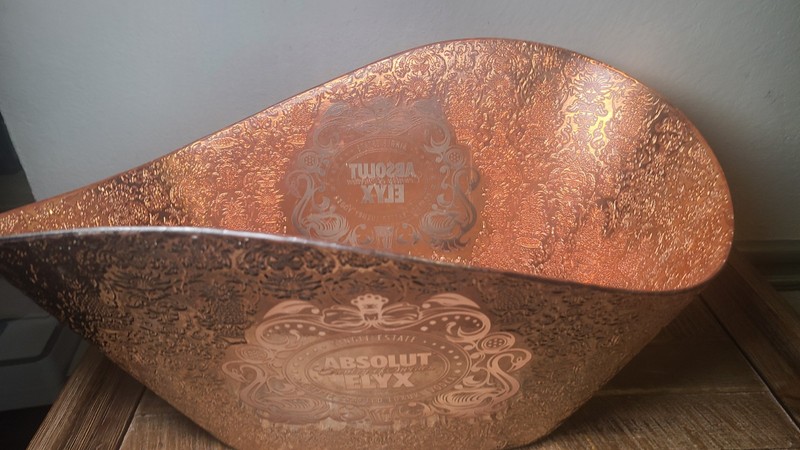 ABSOLUT ELYX Demask Copper Plastic LED White Illuminated Display Ice Bucket gallery