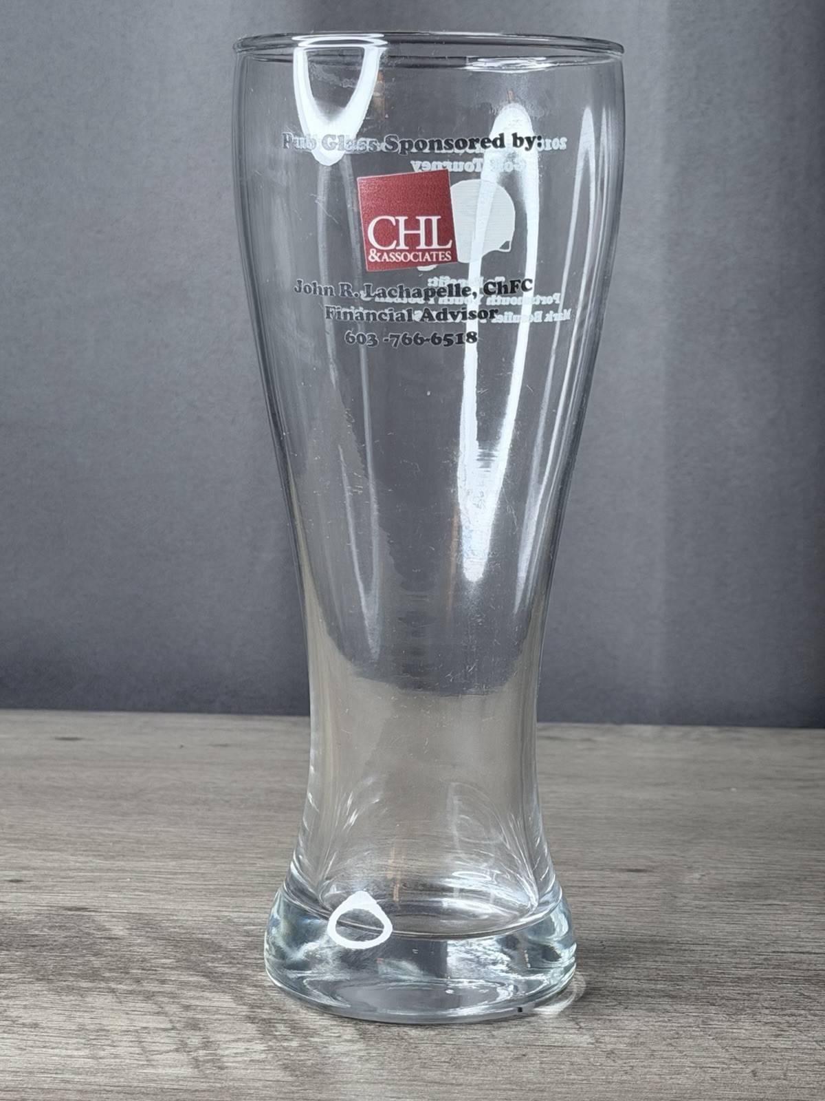 8.5" Clear Pilsner-Style Beer Glass Portsmouth Football Colts Tourney Helmet gallery