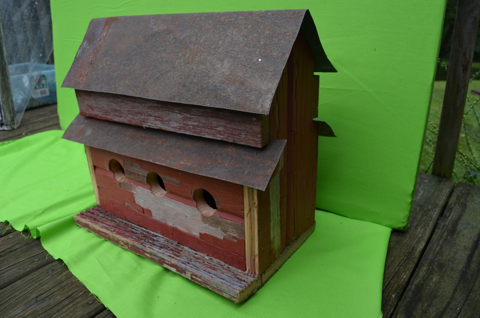 Handcrafted 3 Hole Reclaimed Birdhouse. Made From 100 + Year Old Barn wood gallery