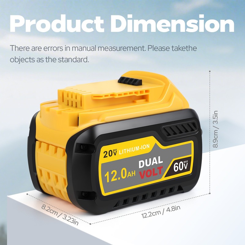 2pcs 12.0Ah Battery For DeWalt FLEXVOLT 20V 60V Max DCB206 DCB609 DCB606 DCB612 gallery
