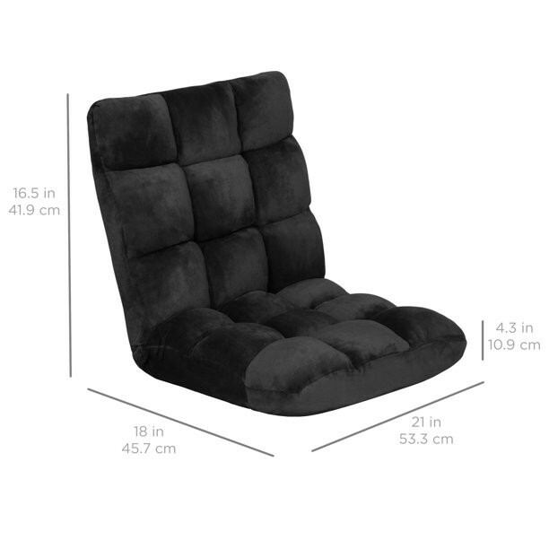 14-Position Folding Adjustable Memory Foam Cushioned Padded Gaming Floor Sofa C gallery