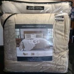 UGG Brody Full/Queen 4 Piece Reversible Comforter Set-Birch/Snow Missing 1 Sham