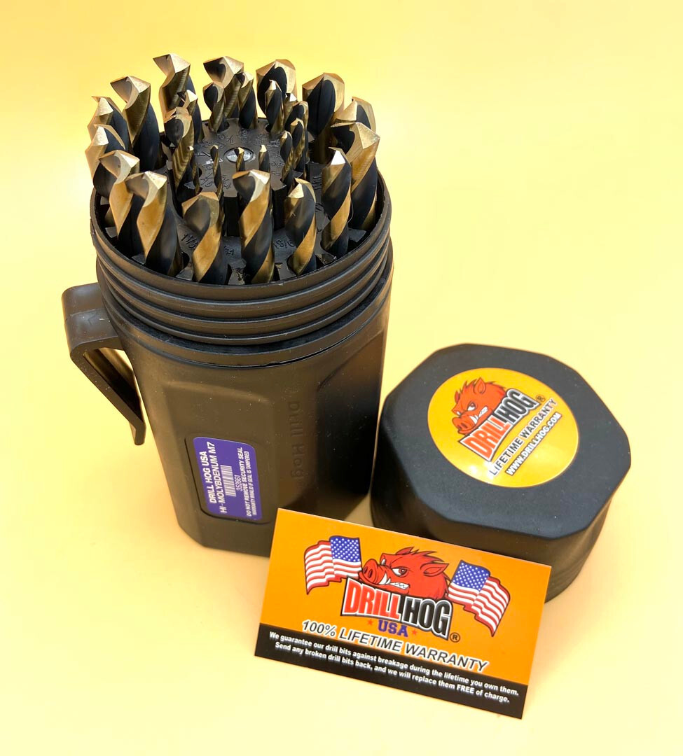 29 Pc Drill Bit Set Bit Tank™ Case HI-Molybdenum M7 Drill Hog® Lifetime Warranty gallery