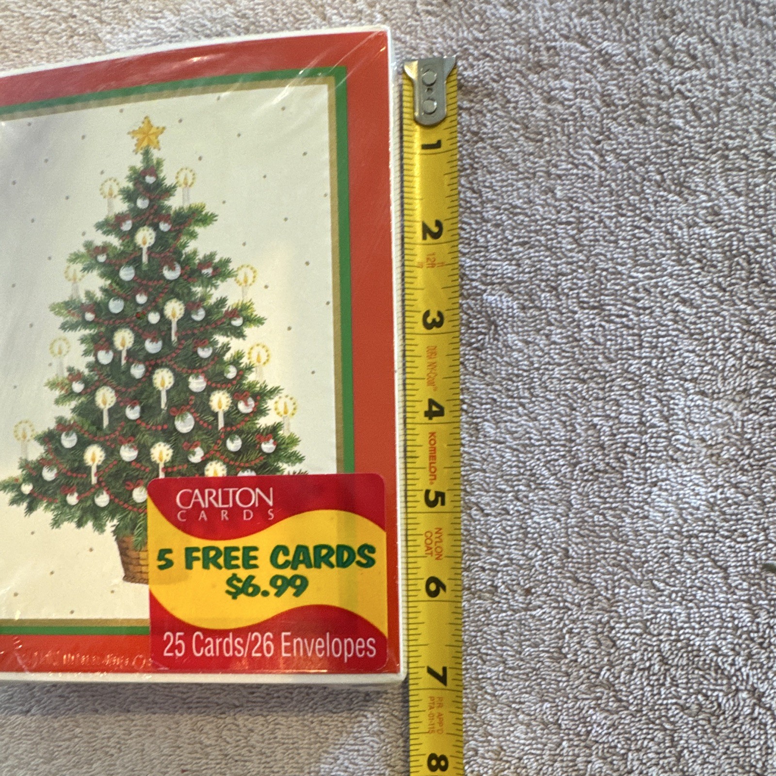 Carlton Cards Christmas Tree Boxed Greeting Cards 25 w/ 26 Envelopes 7in gallery