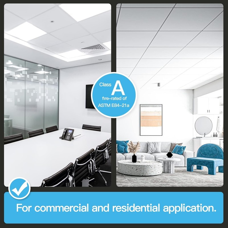 Durable 2ft x 2ft Ceiling Tiles - 12-Pack White Panels for Easy Installation gallery
