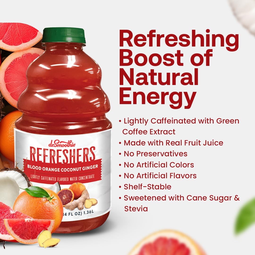 Dr Smoothie Refreshers Blood Orange Coconut Ginger Juice Concentrate 46 Fl Oz gallery