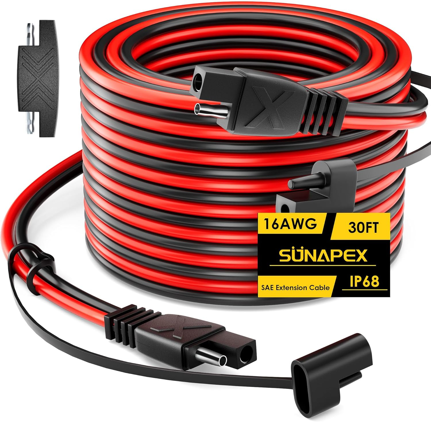 SAE to SAE Extension Cable: 16 AWG 30 FT Pure Copper Cord - Waterproof Quick Dis gallery