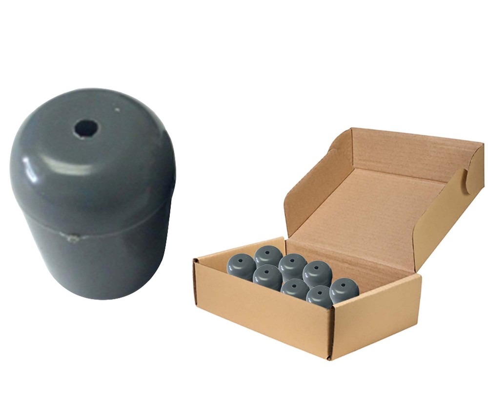 Replacement Folding Chair Tips 50 Pack Dk Gray 3/4 in Round PVC Tubular Leg Caps