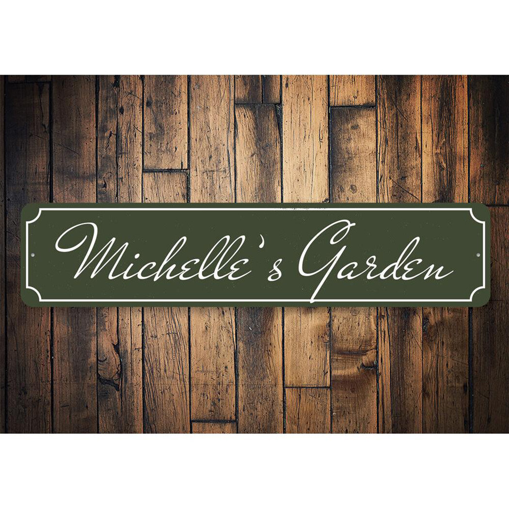 Personalized Garden Name Sign Garden Lover Aluminum Metal Decor Sign gallery