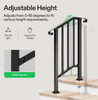 Handrail 2 Step Stair Handrail, 26" x 36" Fits 1 to 2 Steps, Wrought Mattle Iron gallery