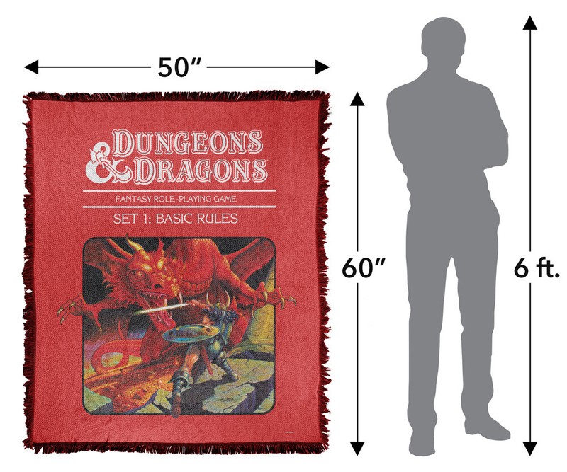 Dungeons & Dragons Blanket, 50"x60" Basic Rules Cover Woven Cotton Blend Throw gallery