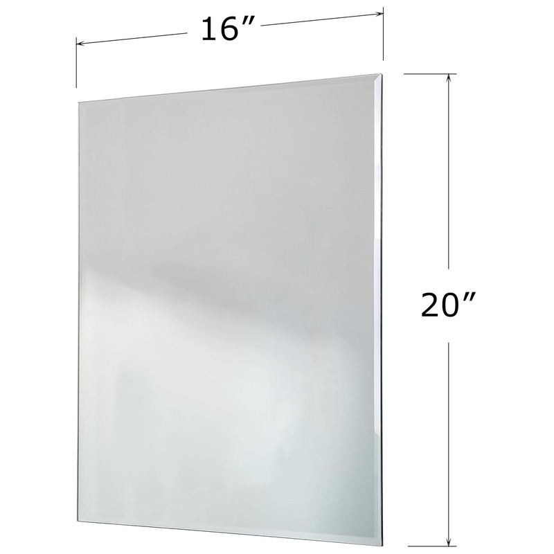 16" x 20" Decorative Frameless Beveled Edge Wall Hanging Mirror, Rectangular gallery