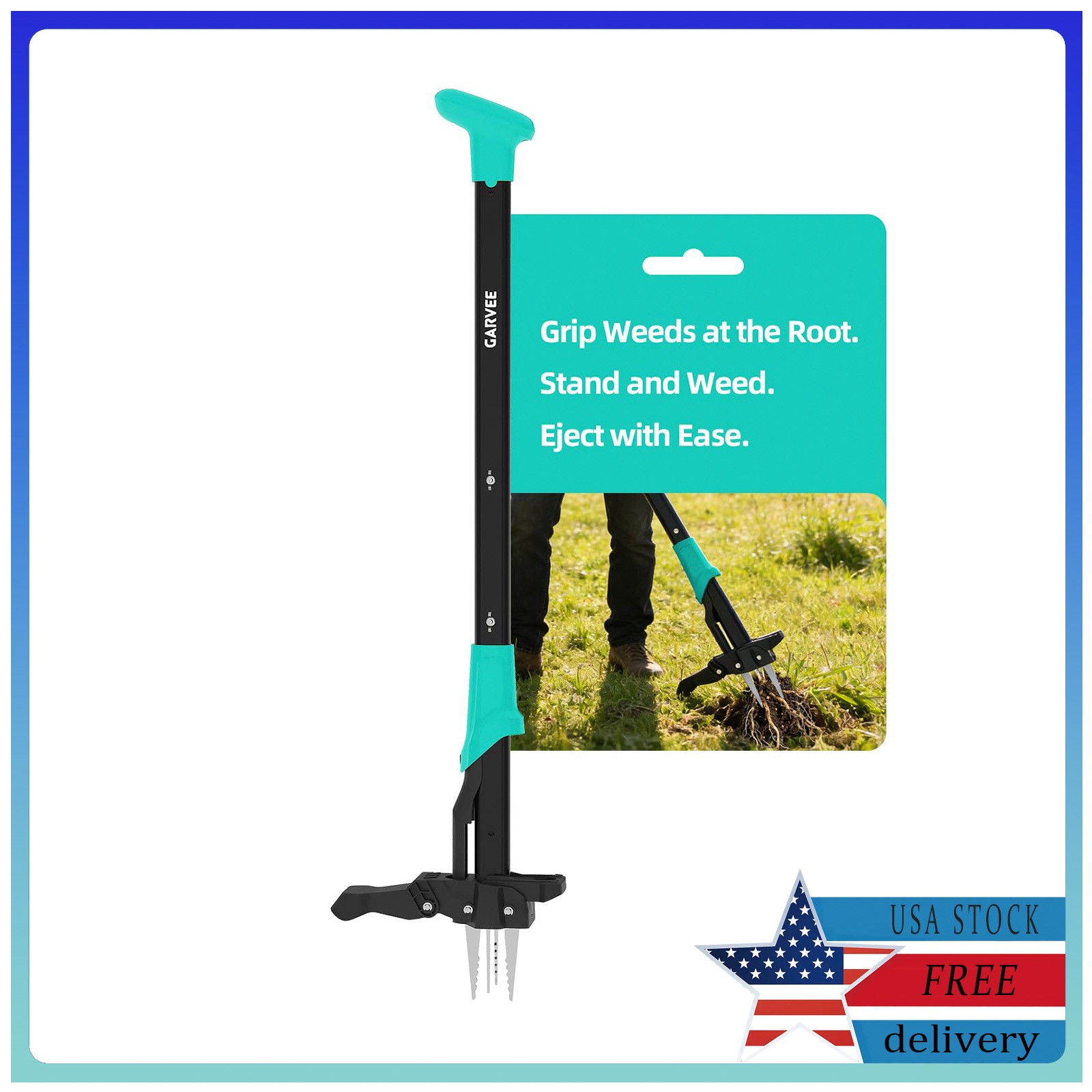 Effortless Weed Removal Rise Weed Puller 40" Handle Manual Deep Root Remover gallery