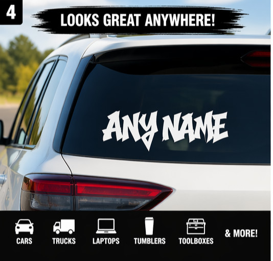 Custom Graffiti Name Decal Personalized Vinyl Die Cut Car Window Sticker gallery