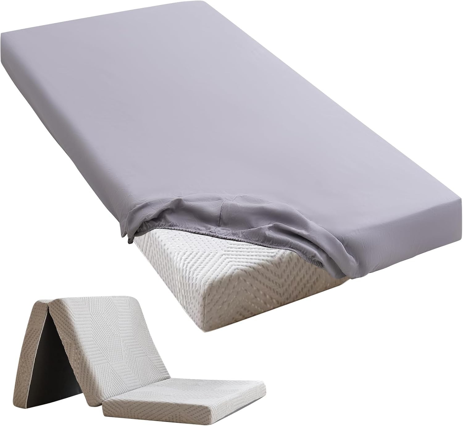 Cot Sheets 25" x 75" Small Single Sheet Fitted for 25 x 75 x 4, Gray gallery