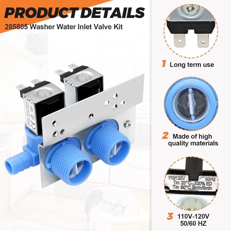 𝟮𝟬𝟮𝟲 𝙐𝙥𝙜𝙧𝙖𝙙𝙚 285805 Washer Water Inlet Valve wi gallery