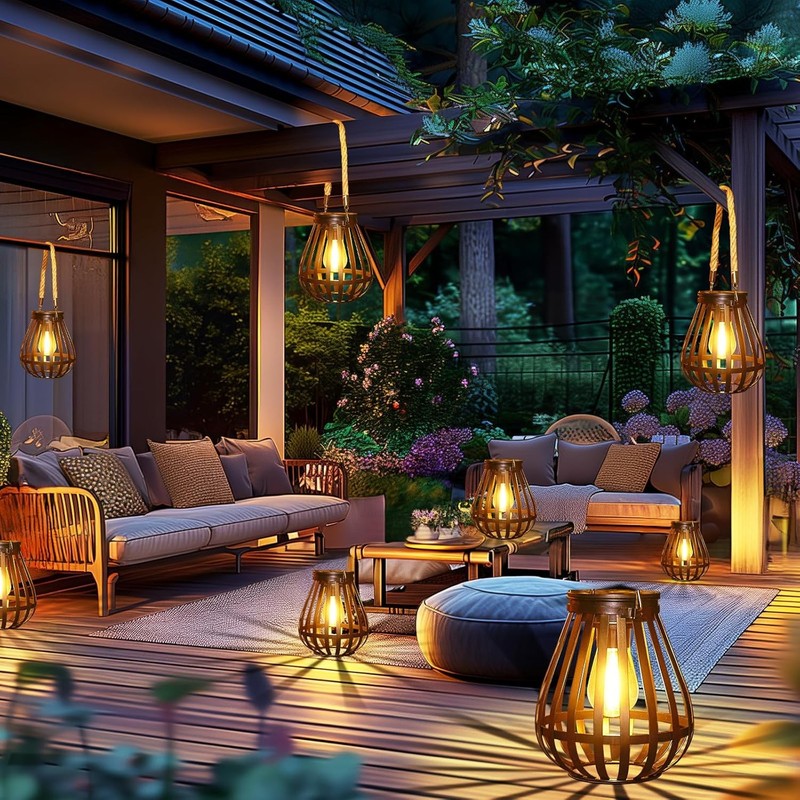 Hanging Solar Lantern Light Outdoor Garden Yard Patio Fence Porch Hanging Decor gallery