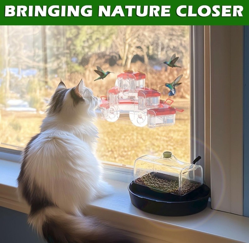 Birdream Window Hummingbird Feeder - 3-Layer "Cake" Design - 9 Ports- NIB gallery