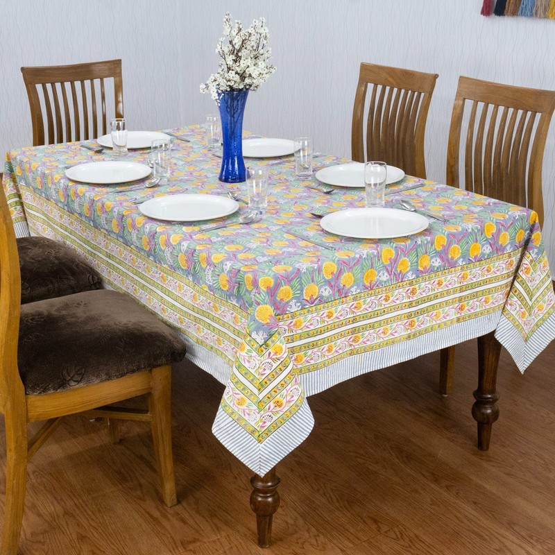 Dining Tablecloth Block Printed Table Cover Rectangle Tablecloth Gift for Dad gallery