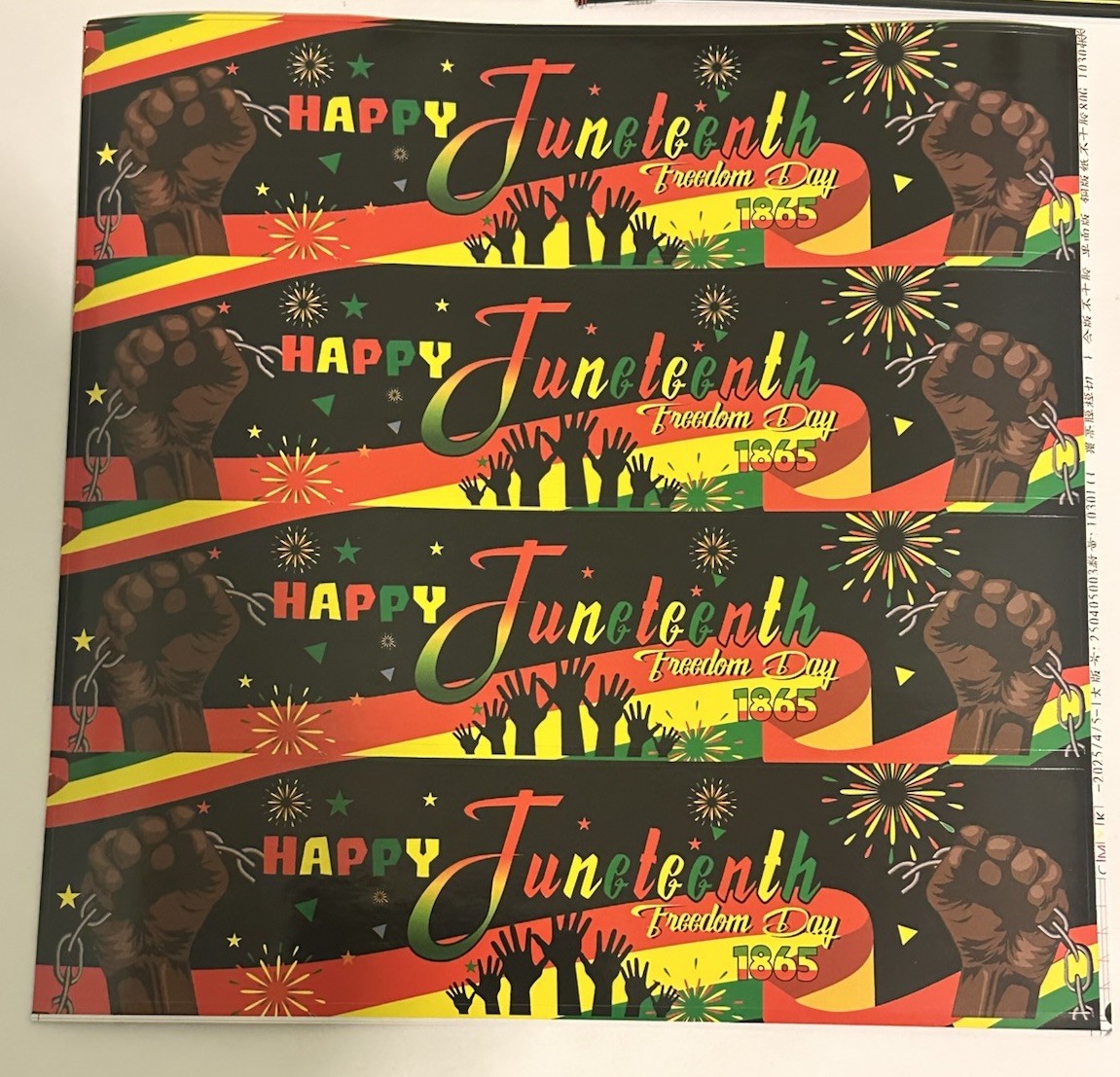 Juneteenth Water Bottle Label /Stickers- 100pcs Happy Juneteenth Party gallery