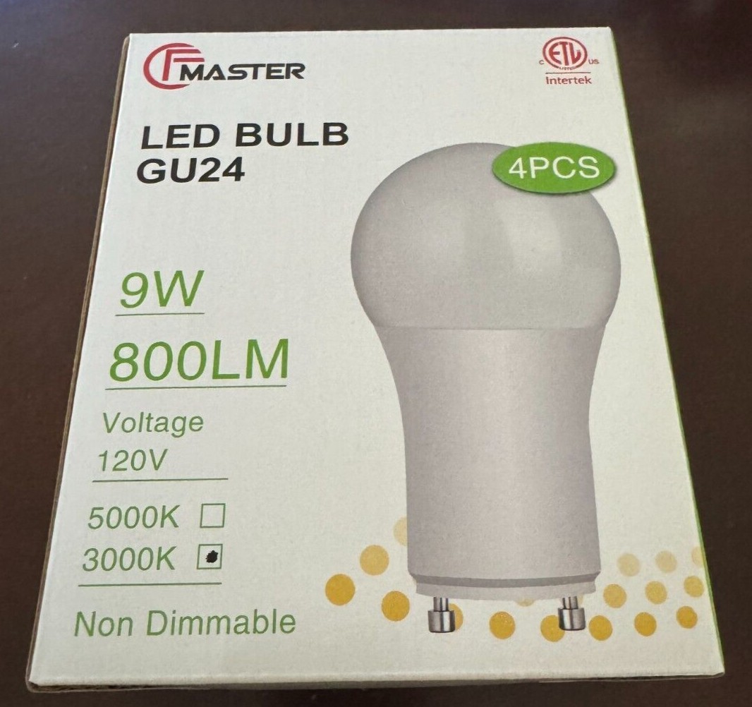 GU24 LED Light Bulb 3000K Warm White 9W(100W Equivalent)800 Lumens 120V CFMaster gallery