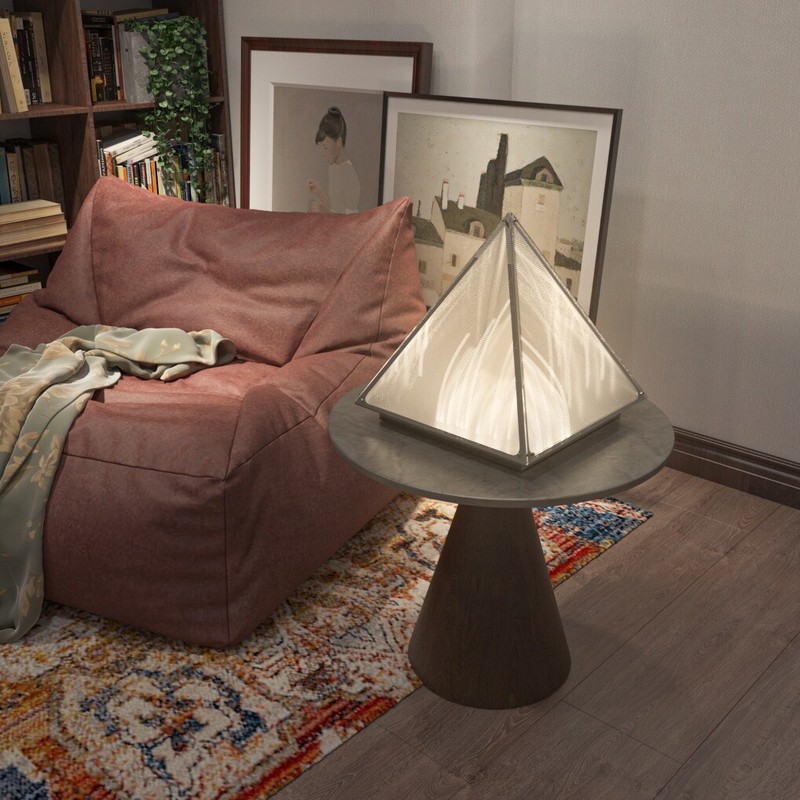 Triangular Pyramid Table Lamp Home Decoration Lighting Fixture 3 Colors Lighting gallery