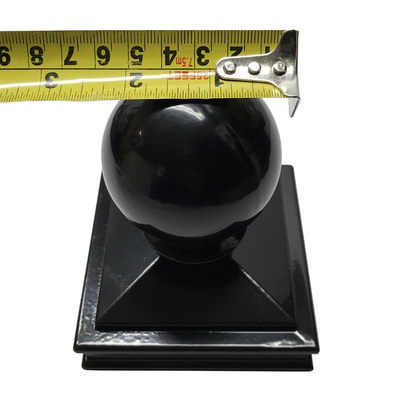 3" x 3" Decorex Hardware Aluminium Ball Top Post Cap for Metal Posts - Black gallery