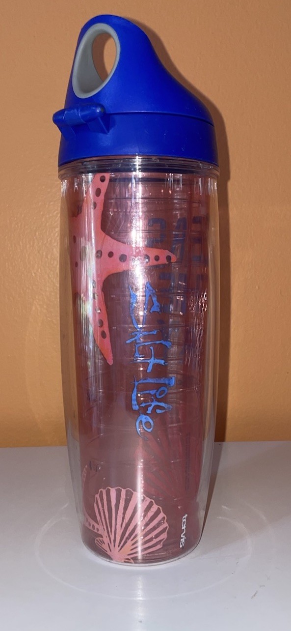 TERVIS Water Bottle, 24 oz., Flip Top, Salt Life Seas The Day ￼Design, USA gallery